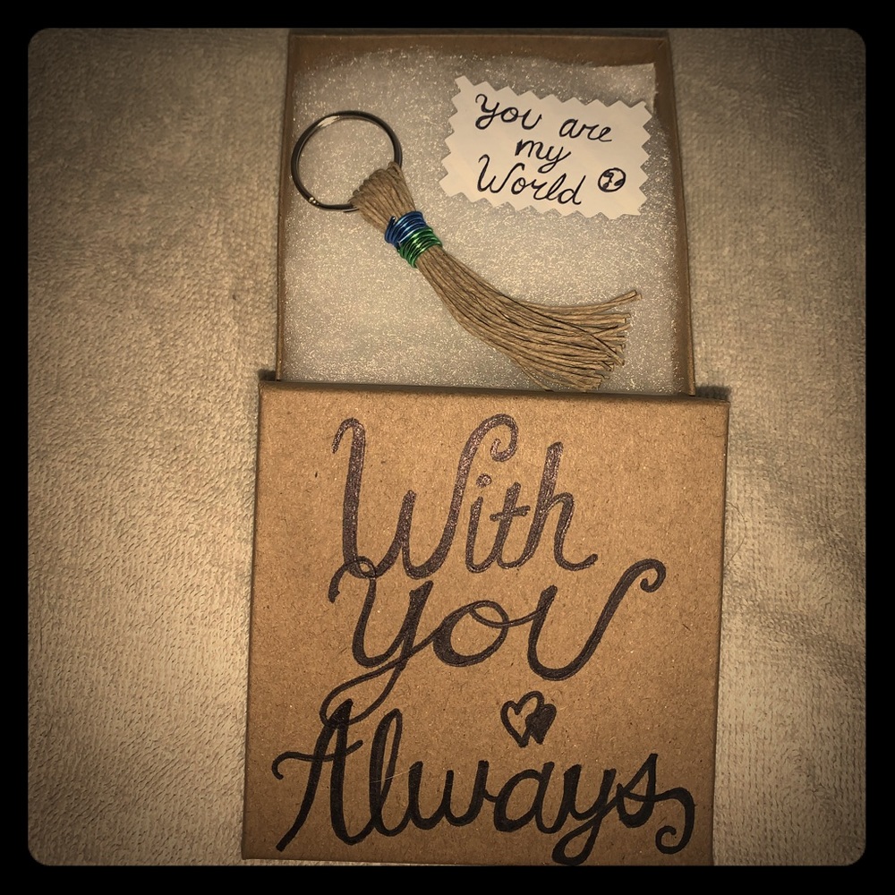 Love Keychain “You are My World”